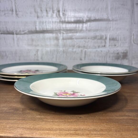 Vintage Homer Laughlin Century Green Plate/ Salad Bowl Set - Picture 6 of 8